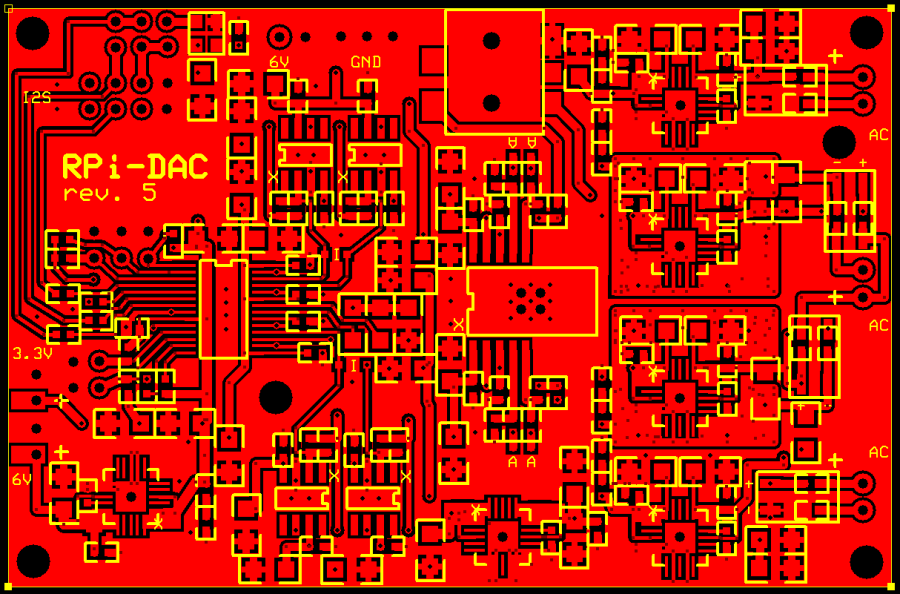 RPi-DAC PCB Top